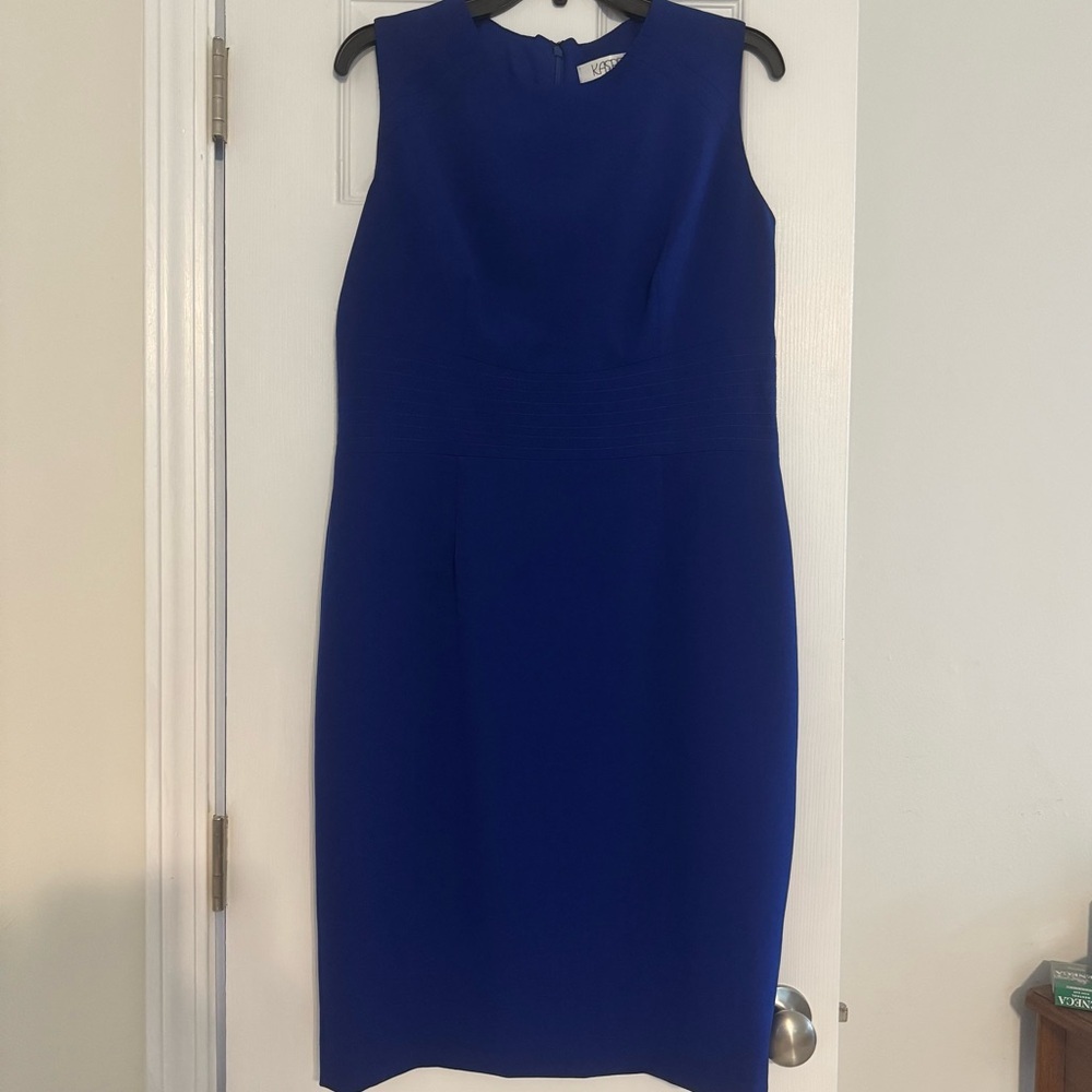 Kasper Elegant Blue Sleeveless Dress‎